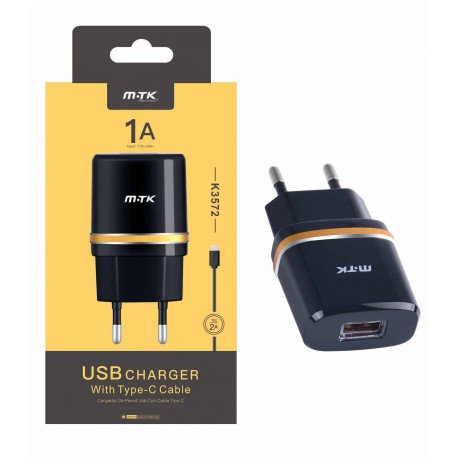 Cargador USB-C 1A K3572 Negro